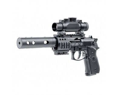 Pistolet Umarex Beretta M92 XX-TREME calibre 4.5 mm diabolo 3,5 Joules + silencieux + viseur point rouge 