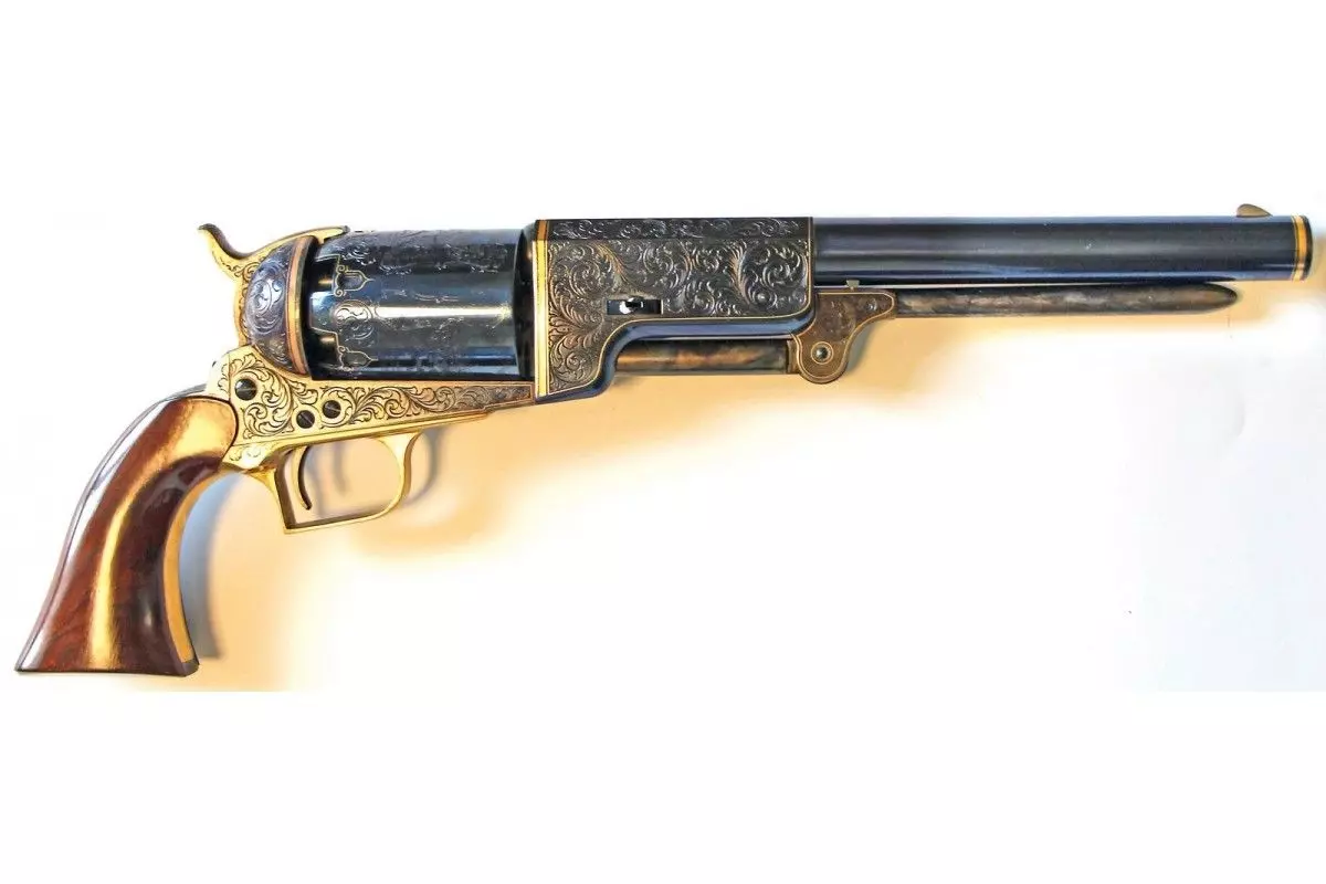 Revolver Uberti WALKER .44 .9"" GRAVE INCRUSTE OR-BLEU POUDRE NOIRE 