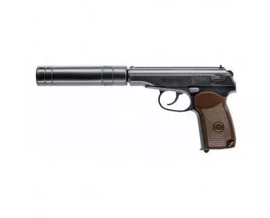 Pistolet Umarex Legends Makarov KGB CO2 calibre 4.5 mm BBs 3 Joules + silencieux 