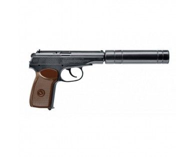 Pistolet Umarex Legends Makarov KGB CO2 calibre 4.5 mm BBs 3 Joules + silencieux 