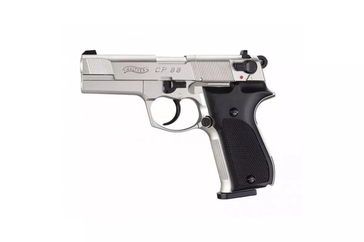 Pistolet Umarex Walther CP88 Nickel CO2 calibre 4.5 mm diabolo 3,5 Joules 
