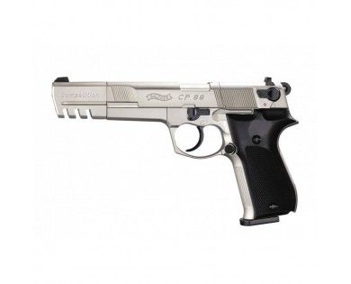Pistolet Umarex Walther CP88 Competition Nickel CO2 calibre 4.5 mm diabolo 3,5 Joules 