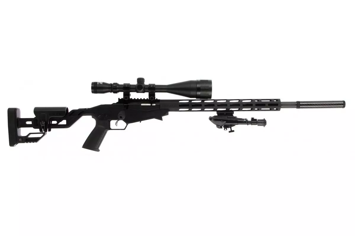 Carabine a verrou Ruger précision rimfire crosse chassis 10 coups + Pack Sniper 