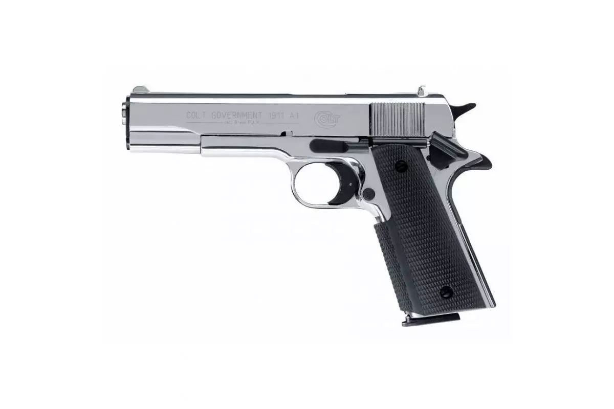 Pistolet à blanc Umarex Colt Government 1911 chrome 9 mm PAK 