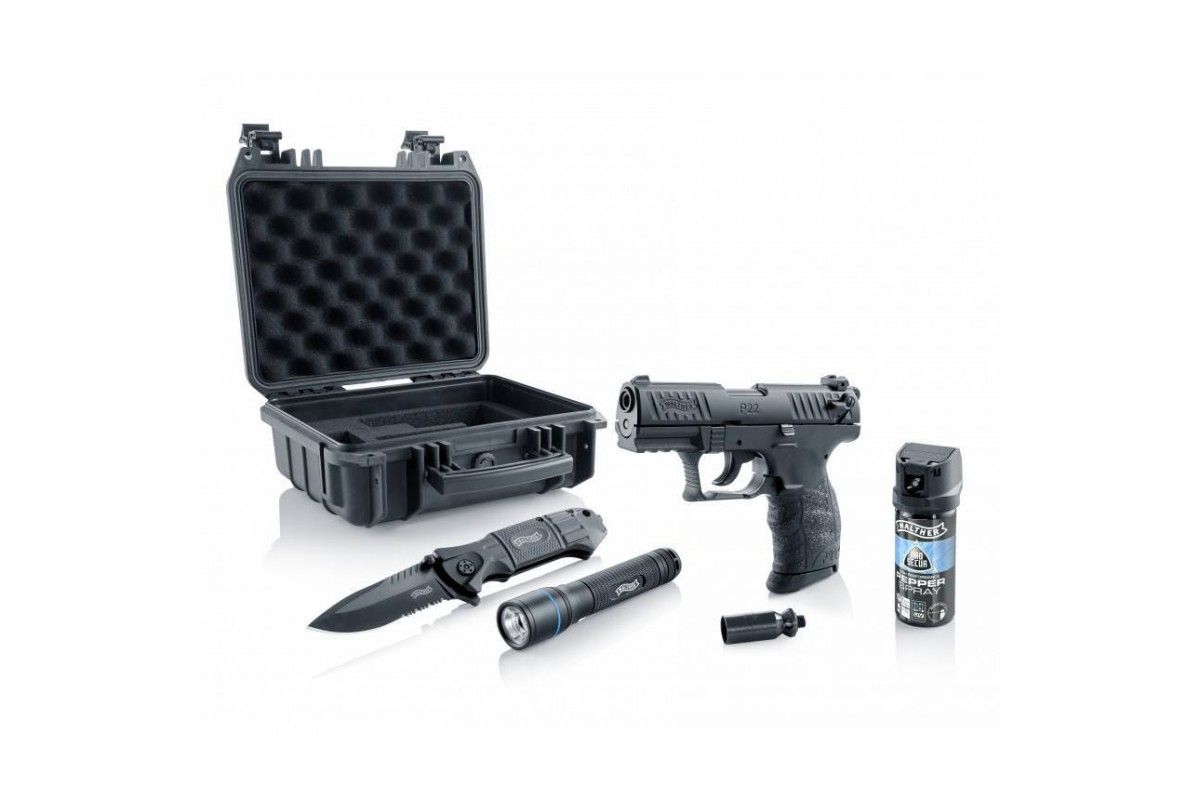 Pistolet à blanc Umarex Walther P22Q Ready 2 Defend Kit 9 mm PAK 