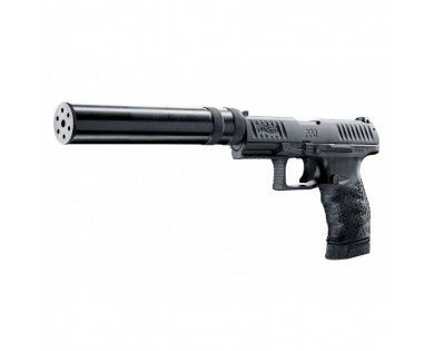 Pistolet à blanc Umarex Walther PPQ M2 Navy noir 9 mm PAK + silencieux 