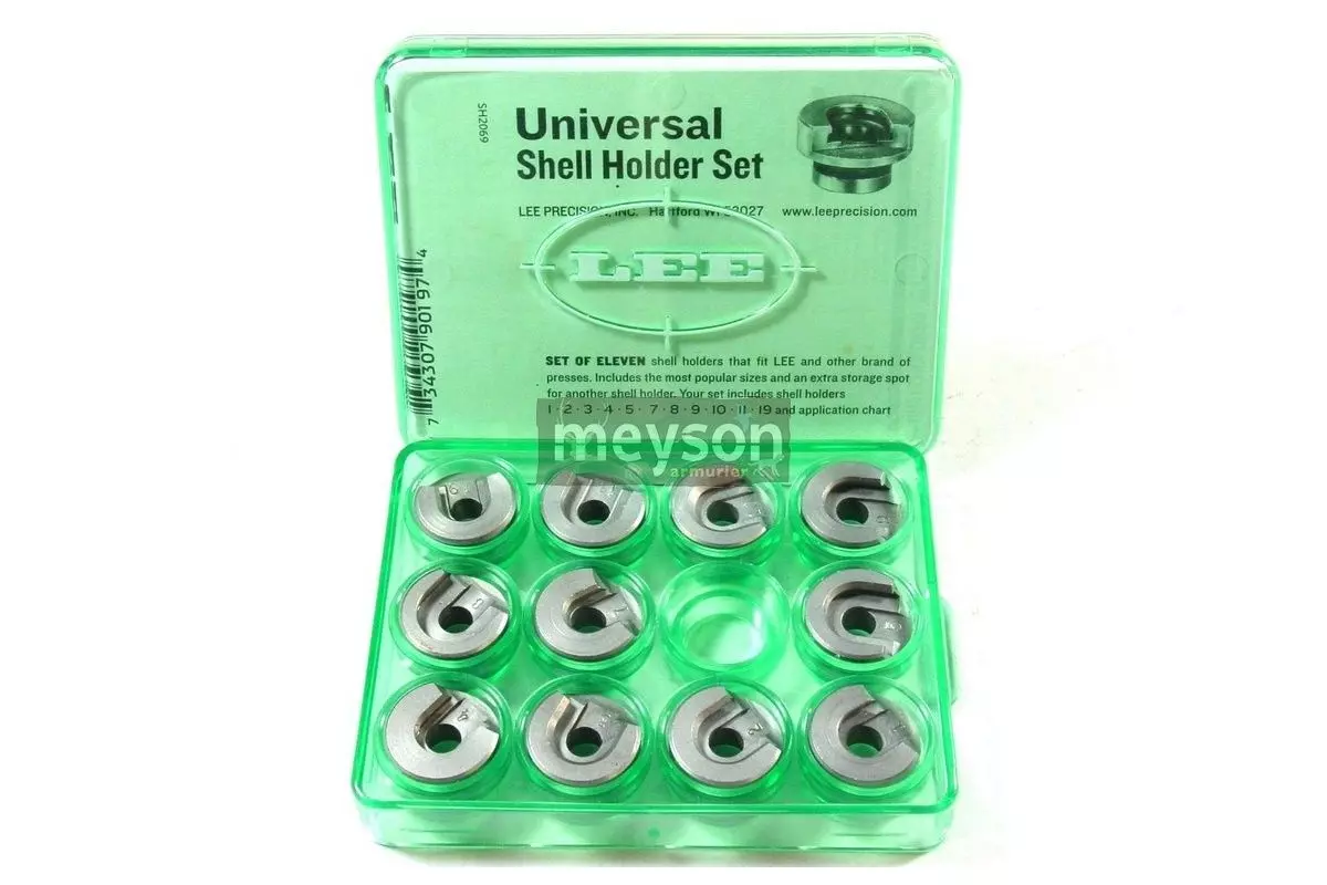 Kit de 11 supports de douille pour presse LEE (Universal Shell Holder Set) 
