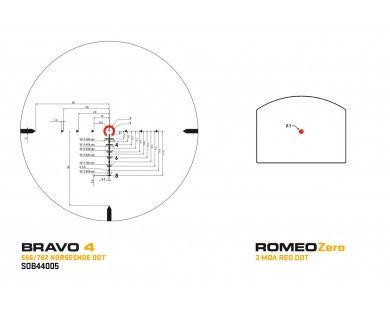 Lunette Sig Sauer Bravo4 4x32 calibre 556/762 0,5 MOA + RomeoZero 3 MOA 
