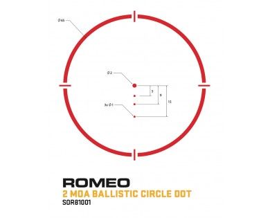 Viseur Sig Sauer ROMEO8H 1x38 red dot 2 MOA montage Picatinny 1.535" 4 réticules 