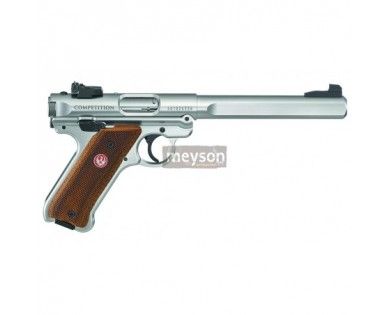 Pistolet Ruger Mark IV Cal. 22LR 10 coups INOX Compétition 