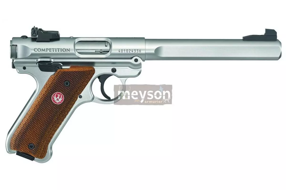 Pistolet Ruger Mark IV Cal. 22LR 10 coups INOX Compétition 
