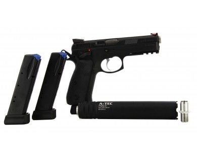 Pistolet CZ 75 SP 01 SHADOW cal 9x19 Fileté avec silencieux A-tec PMM-6 