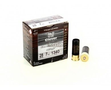 1 boîte de 25 Cartouches Clever T3 Granditalia 28 grammes calibre 12 