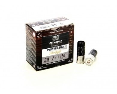 1 Boîte de 25 Cartouches Clever T4 Pro-Extra 28 grammes calibre 12 7.5 