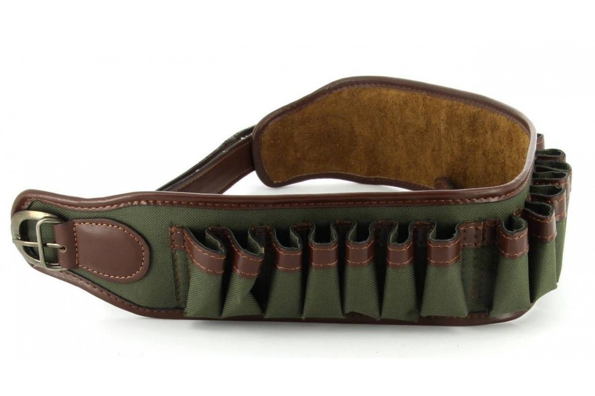 Cartouchière de chasse Toile doublée cuir 20 tubes Cartouchière de chasse Toile doublée cuir 20 tubes