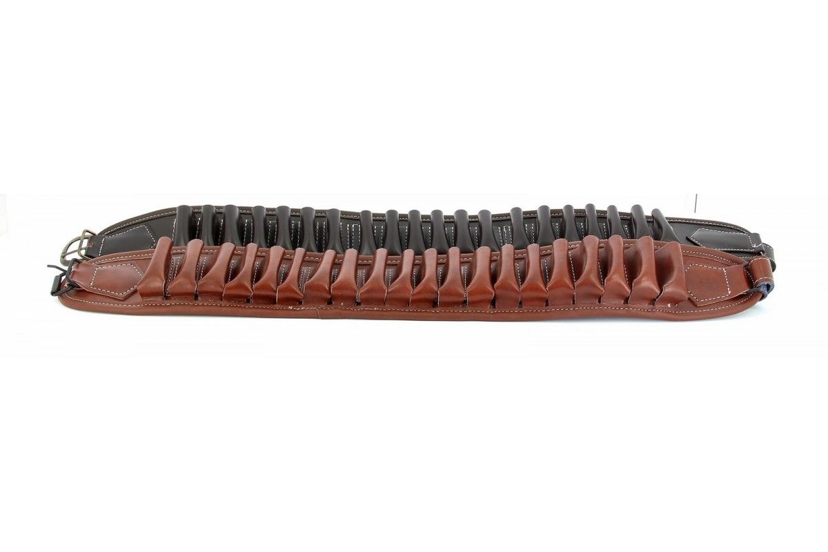 Cartouchière 20 tubes en cuir de vachette doublée Januel Cartouchière 20 tubes en cuir de vachette doublée Januel