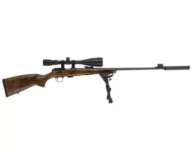 Carabine CZ 457 Training Rifle bois canon 63 cm + Lunette 6-24x50 + Bipied et Silencieux 