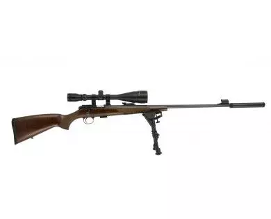 Carabine CZ 457 Luxe bois canon 63 cm cal.22lr + Lunette 6-24x50 + Bipied et silencieux 