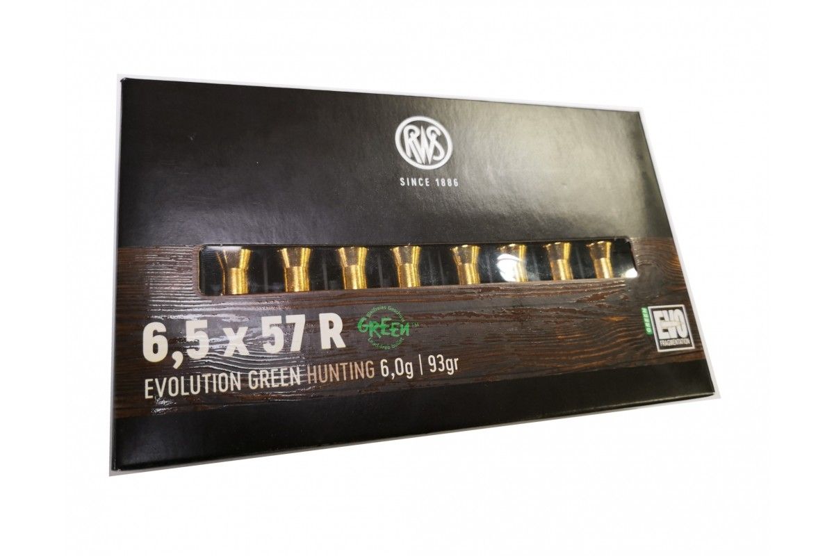 Munitions 6.5x57R RWS Evo Green Munitions 6.5x57R RWS Evo Green
