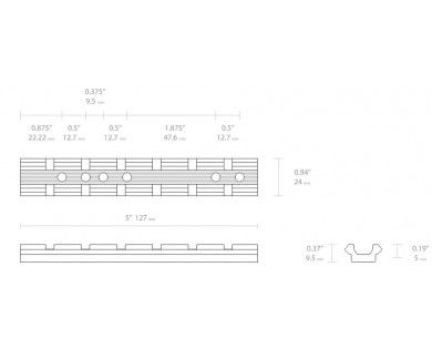 Rail Weaver universel Hawke avec vis M4 