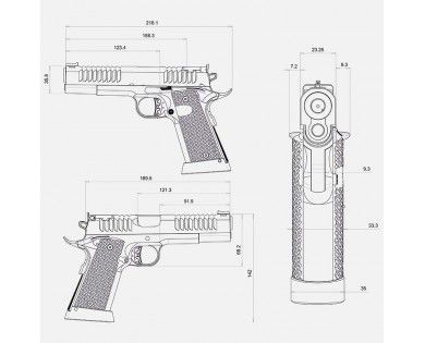 Pistolet Bul Armory 1911 Racer canon 5" 