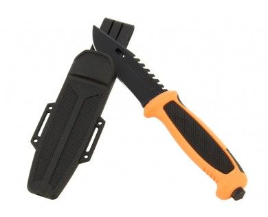 Couteau de survie Meyson Black / Orange Fluo 