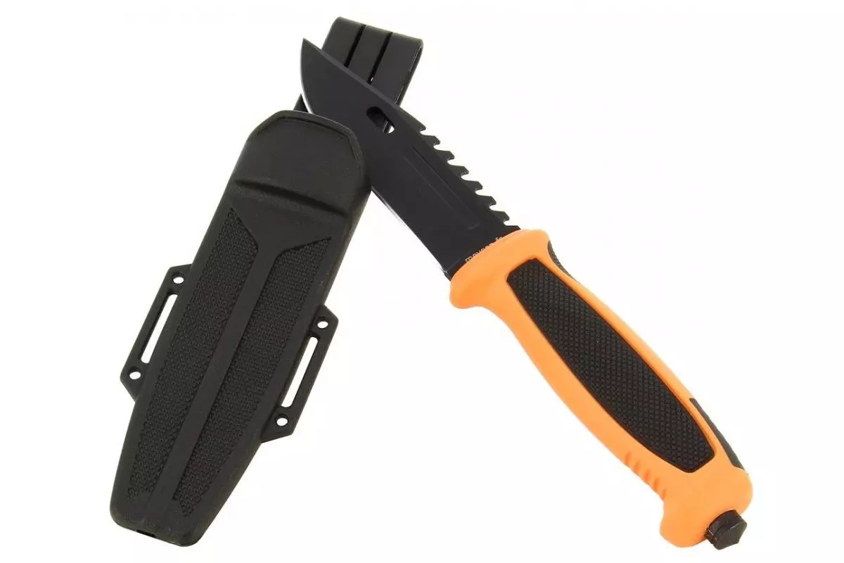 Couteau de survie Meyson Black / Orange Fluo 