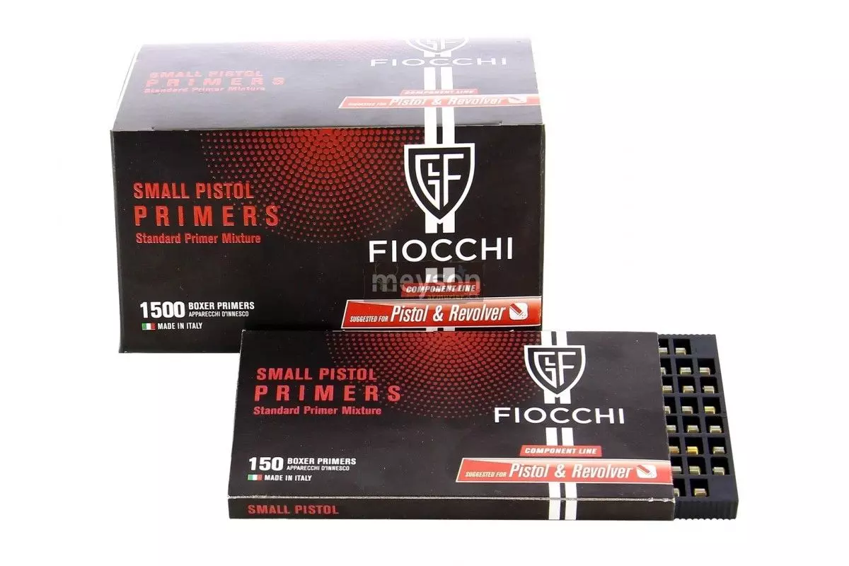 1500 Amorces Fiocchi Small Pistol Primers (10 boites de 150) 