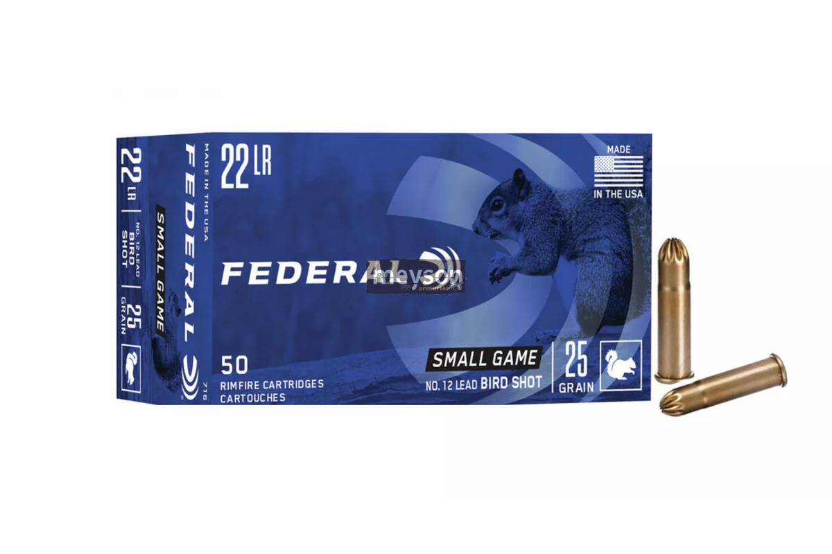 Munitions FEDERAL 22 LR Grenaille plomb n°12 