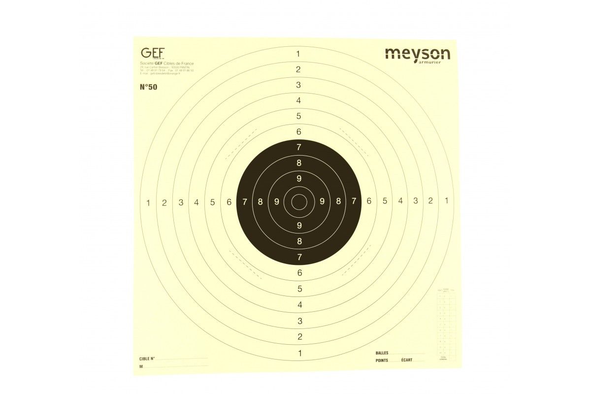 Cibles de tir C50 ISSF 25/50M pour tir de précision carabine