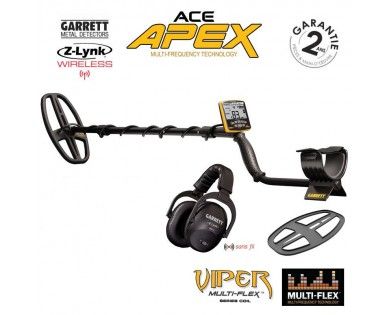 Détecteur de méteaux GARRETT ACE APEX Pack Viper + Casque sans fil 