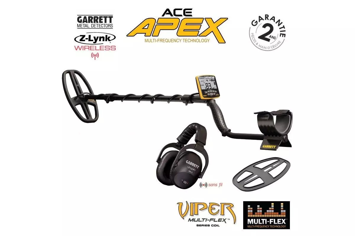 Détecteur de méteaux GARRETT ACE APEX Pack Viper + Casque sans fil 
