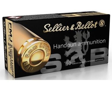 MUNITIONS SELLIER & BELLOT CALIBRE 9x19 FMJ 150 GRAINS SUBSONIQUES 
