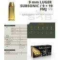 MUNITIONS SELLIER & BELLOT CALIBRE 9x19 FMJ 150 GRAINS SUBSONIQUES 