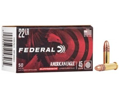 MUNITIONS FEDERAL AMERICAN EAGLE SUBSONIC 45 GRAINS CALIBRE 22LR 