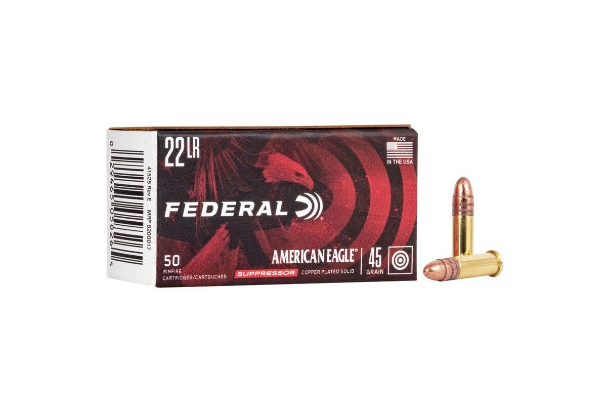 MUNITIONS FEDERAL AMERICAN EAGLE SUBSONIC 45 GRAINS CALIBRE 22LR MUNITIONS FEDERAL AMERICAN EAGLE SUBSONIC 45 GRAINS CALIBRE 22LR