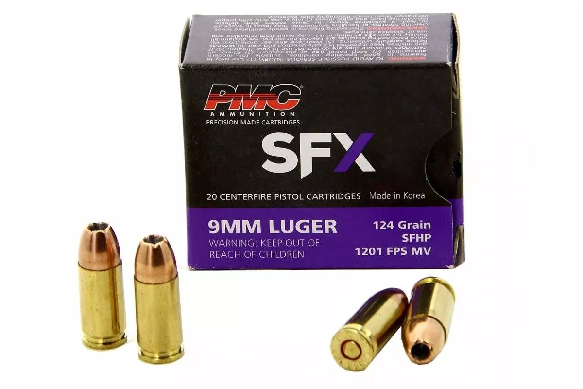 Munitions PMC SFX calibre 9mm Luger 124 grains 