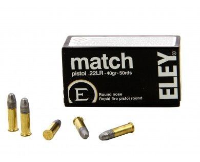 Munitions Eley Match Pistol calibre .22LR 40 grains 