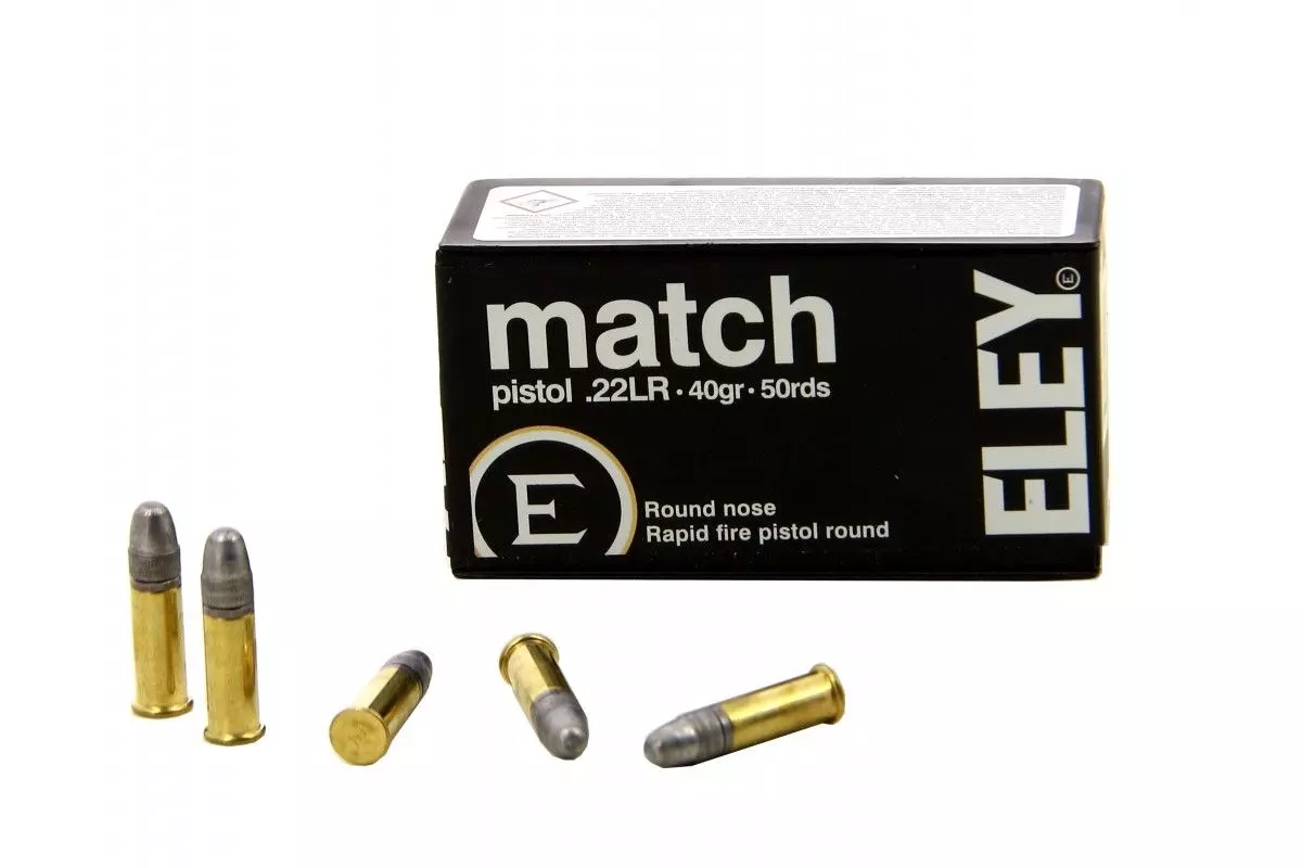 Munitions Eley Match Pistol calibre .22LR 40 grains 