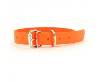 Collier pour chien Biothane Orange Fluo Grand Modèle 