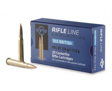 Munitions PPU calibre 303 British FMJ 174 grains 