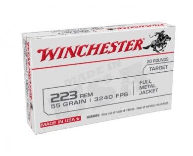 Munitions WINCHESTER FMJ calibre 223 Rem 