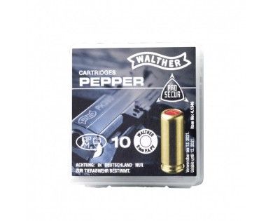 Munitions d'alarme Walther Cal. 9mm Gaz Poivre 