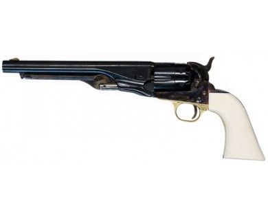 Révolver poudre noire Pietta 1860 Colt Army barillet cannelé crosse ivoirine acier calibre 44 