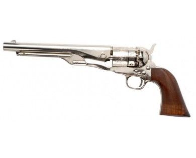 Révolver poudre noire Pietta 1860 Colt Army nickelé acier calibre 44 