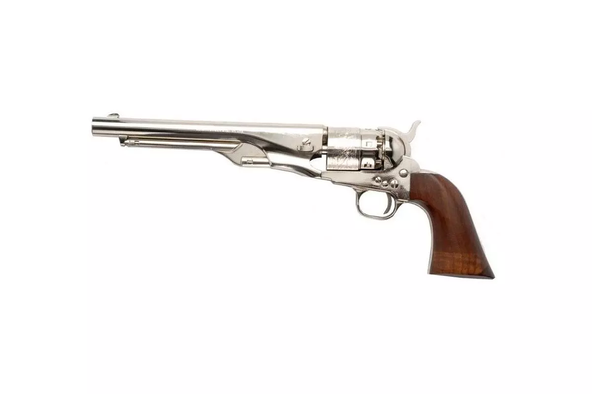 Révolver poudre noire Pietta 1860 Colt Army nickelé acier calibre 44 