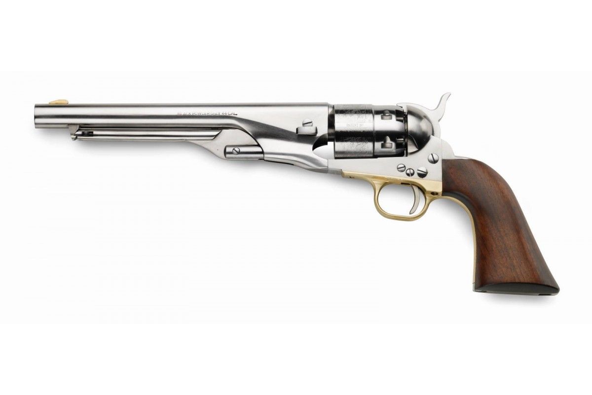 Révolver poudre noire Pietta 1860 Army Old Silver acier calibre 44 Révolver poudre noire Pietta 1860 Army Old Silver acier calibre 44
