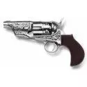 Révolver poudre noire Pietta 1860 Colt Saloon Thunderer nickelé gravé acier calibre 44 