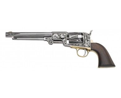 Révolver poudre noire Pietta 1862 Dance & Brothers acier nickelé gravé calibre 44 