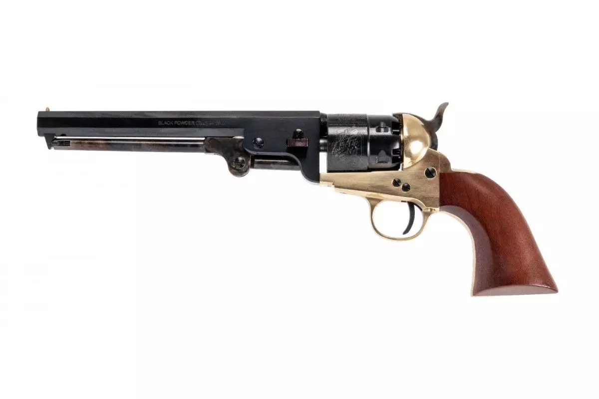 Révolver poudre noire Pietta 1851 REBNORD Navy laiton calibre 44 